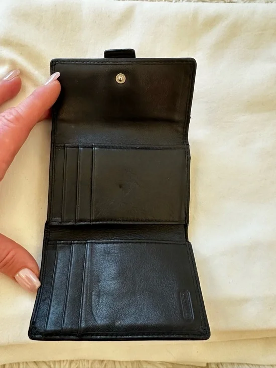 Coach Soho Black Signature Mini Trifold Canvas Wallet - Picture 5 of 9